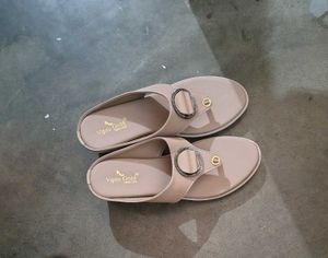 Comfortable Beige Wedge Sandals