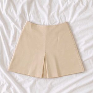 Stylish Beige A-Line Skirt with Pockets