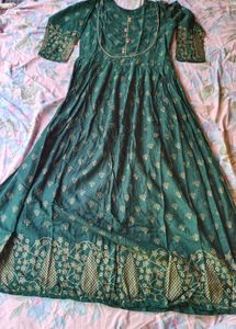 Elegant Green Printed Anarkali Kurta