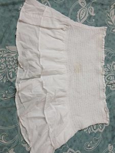 Ruffled White Smocked Skirt