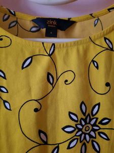 Zink Yellow Printed Women's Top