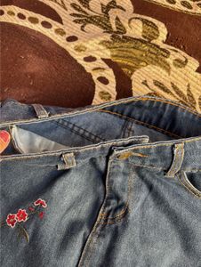Embroidered Denim Mini Skirt