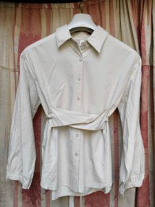 Korean Pintrest Stylish Beige Button-Up Shirt
