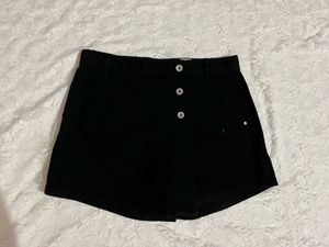 Black Button-Up Skort