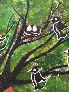 Adorable Bird Family Painting