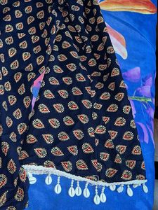 Boho Print Skirt with Shell Trim