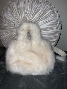 Creamy White Faux Fur Handbag