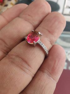 92.5 Heart Shape Amethyst Ring with hallmark