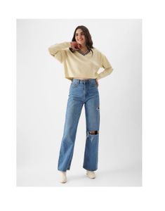 Oversized Crop Fit V-Neck Top