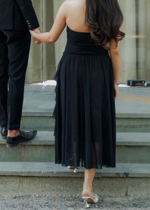 Elegant Black Halter Neck Dress