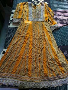 Elegant Yellow Anarkali Kurta Set🎉🥳 Diwali sale