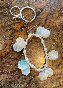 Chic Beaded Shell Keychain Set