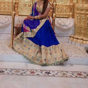 Stunning Royal Blue &amp; Gold Lehenga Choli