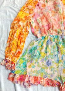 Boho Floral Print Mini Dress