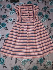 Chic Striped Fit &amp; Flare Dress