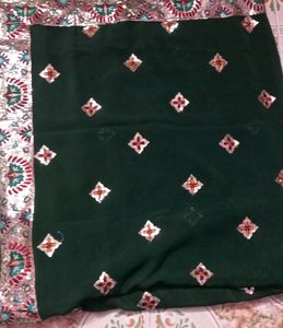 For Gergette Jumki Work  Saree New One Unused Good