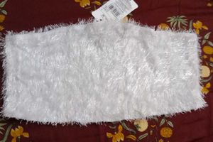 M size White Faux Fur Bandeau Top