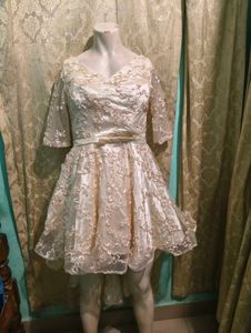 Elegant Lace High-Low Party Dress