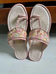 Embellished Pink Ethnic Sandals