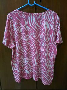 Marks &amp; Spencer Pink Zebra Print T-Shirt