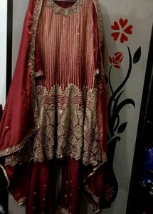 Elegant Maroon Embroidered Kurta Set with Dupatta