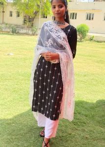 Elegant Black Embroidered Kurta Set with rich