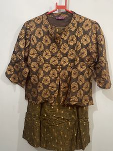 Libas Printed Dhoti Pant & Jacket Set
