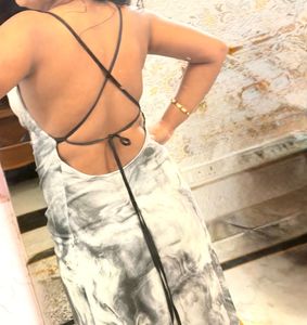 Marble Print Midi Dress