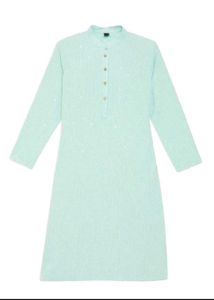 Light Blue Sequined Kurta