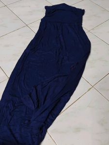 Navy Blue Strapless Maxi Dress