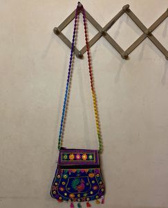 Embroidered Peacock Sling Bag