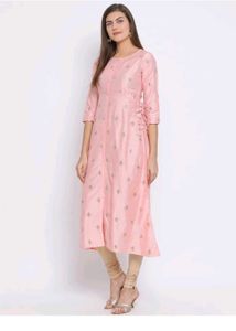 Elegant Pink Embroidered Kurta free delivery