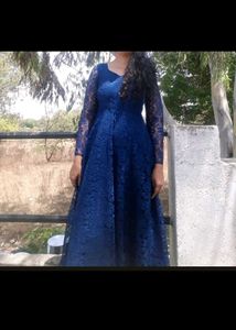 Elegant Blue Lace Kurta Set