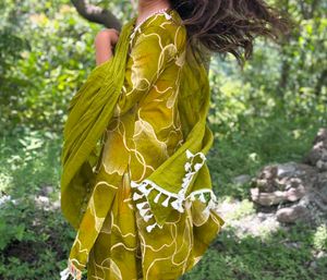 Green Kurta Set with Tassels