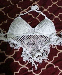 Boho-Chic Crochet Halter Crop Top