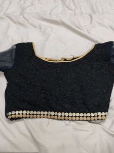Elegant Black Blouse with Net Sleeves