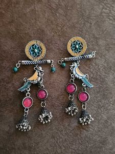 Bohemian Bird Jhumka Earrings