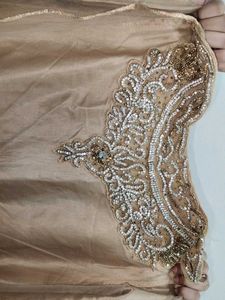 Elegant Gold Embroidered Maxi Dress