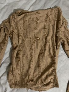 Distressed Long Sleeve Top