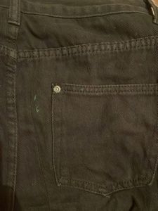 Distressed Black Denim Shorts