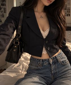 Black Cropped Blazer