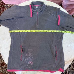 Gray Fleece Half-Zip Sweater