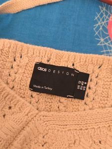 ASOS DESIGN co-ord crochet cami top incream