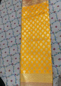 Vibrant Yellow Banarasi Silk Saree