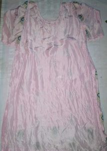 Beautiful Pink Kurta with Peacock Motifs