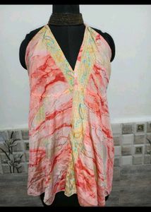Boho Pink Paisley Halter Top