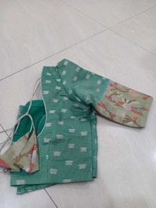 Elegant green kota blouse