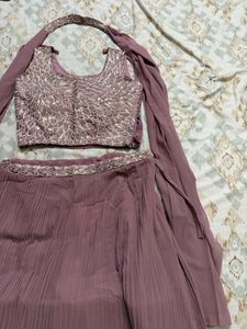 Elegant Brocade Lehnga Set with Tassels