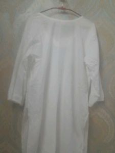 Elegant White Chikankari Kurta, size is L