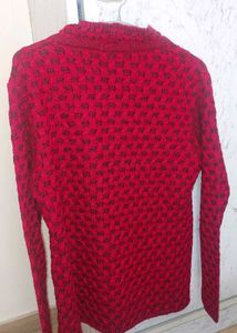Red Knit Cardigan